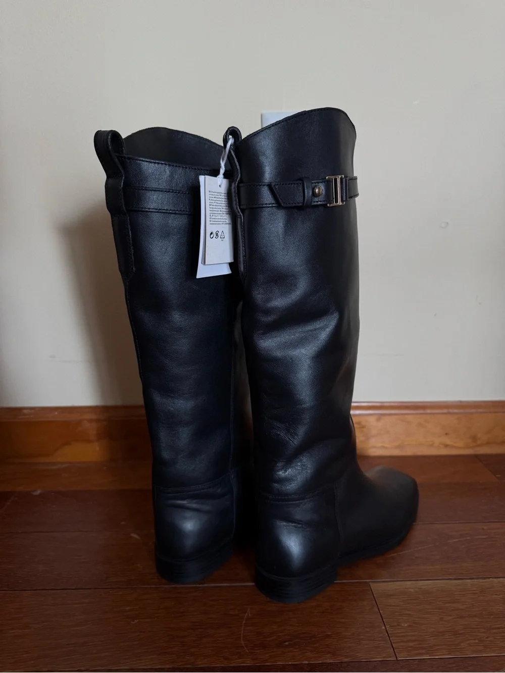 Nwt H&M Women's KNEE-HIGH Genuine LEATHER BOOTS size 6 (37)